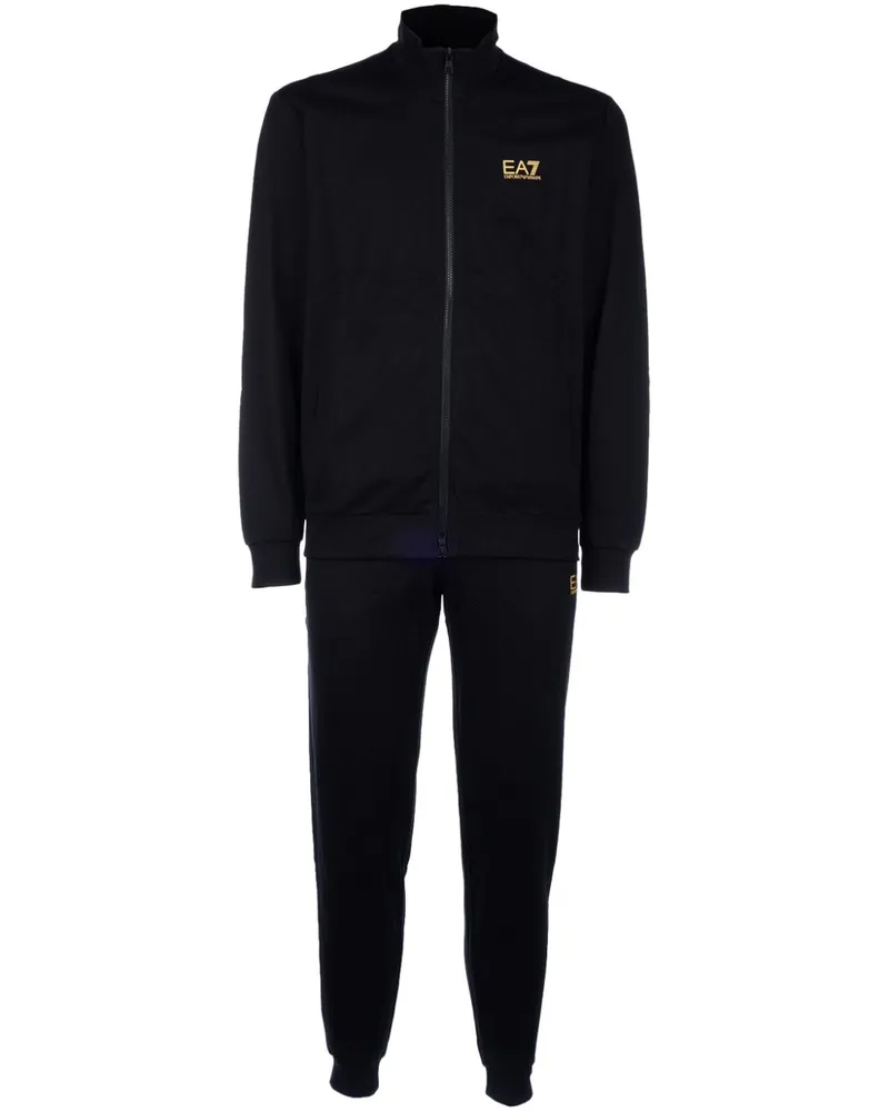 EA7 Jogginganzug mit Logo-Print - Schwarz Schwarz