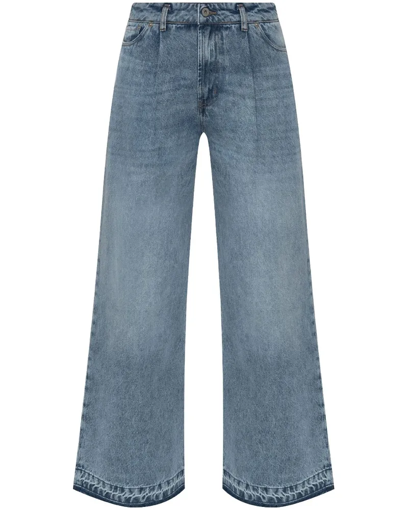 HALFBOY Jeans mit weitem Bein - Blau Blau