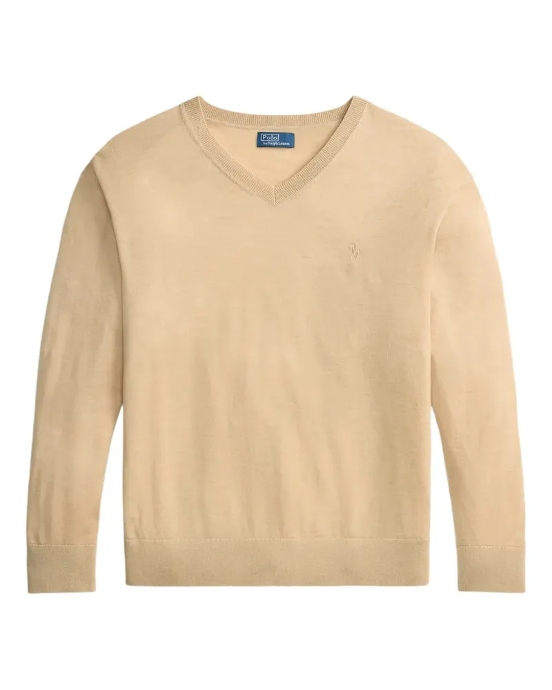Ralph Lauren Merinopullover mit V-Ausschnitt - Nude Nude