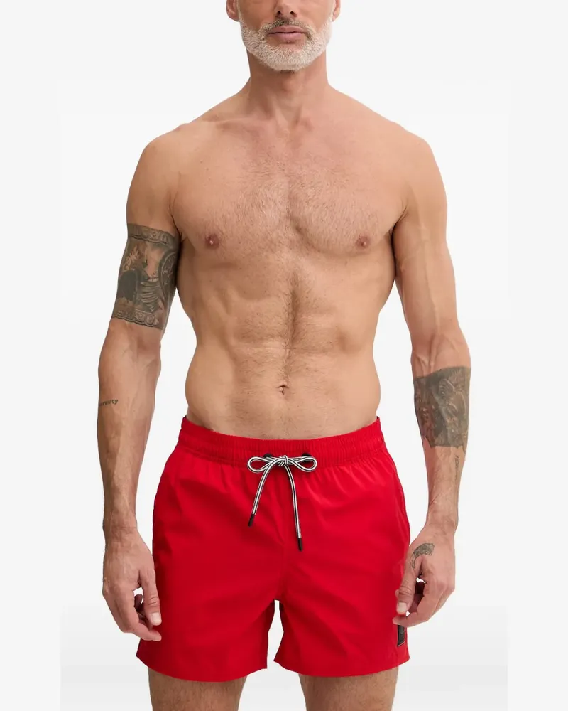 Bogner Fire & Ice Nelson logo-patch drawstring-waist swim shorts - Rot Rot