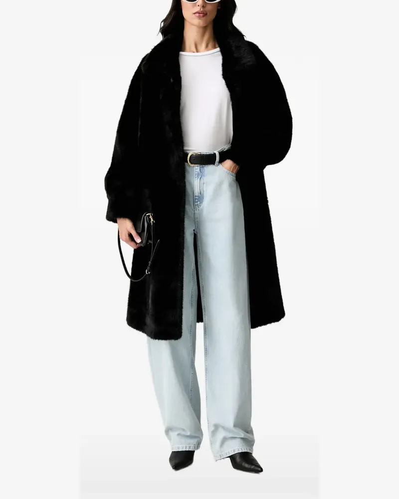 Silvian Heach faux-fur single-breasted coat - Schwarz Schwarz