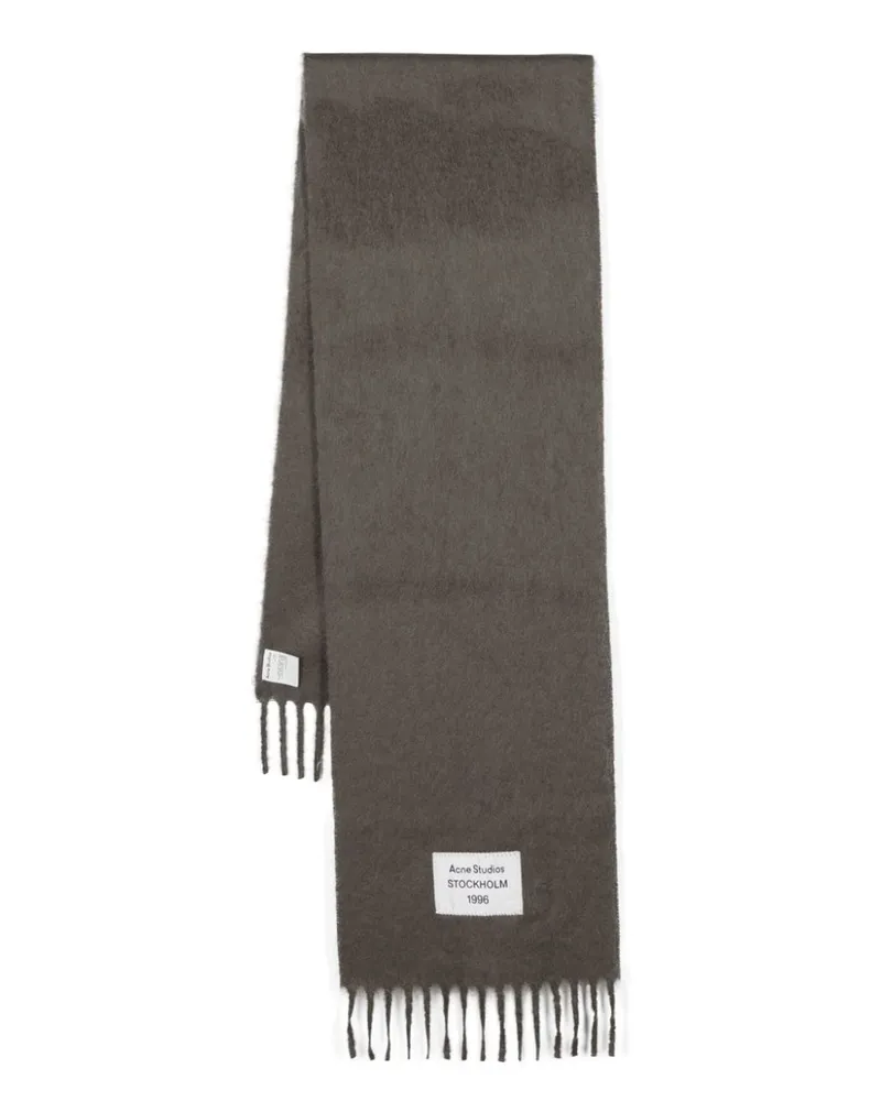 Acne Studios Schal mit Logo-Patch - Grau Grau