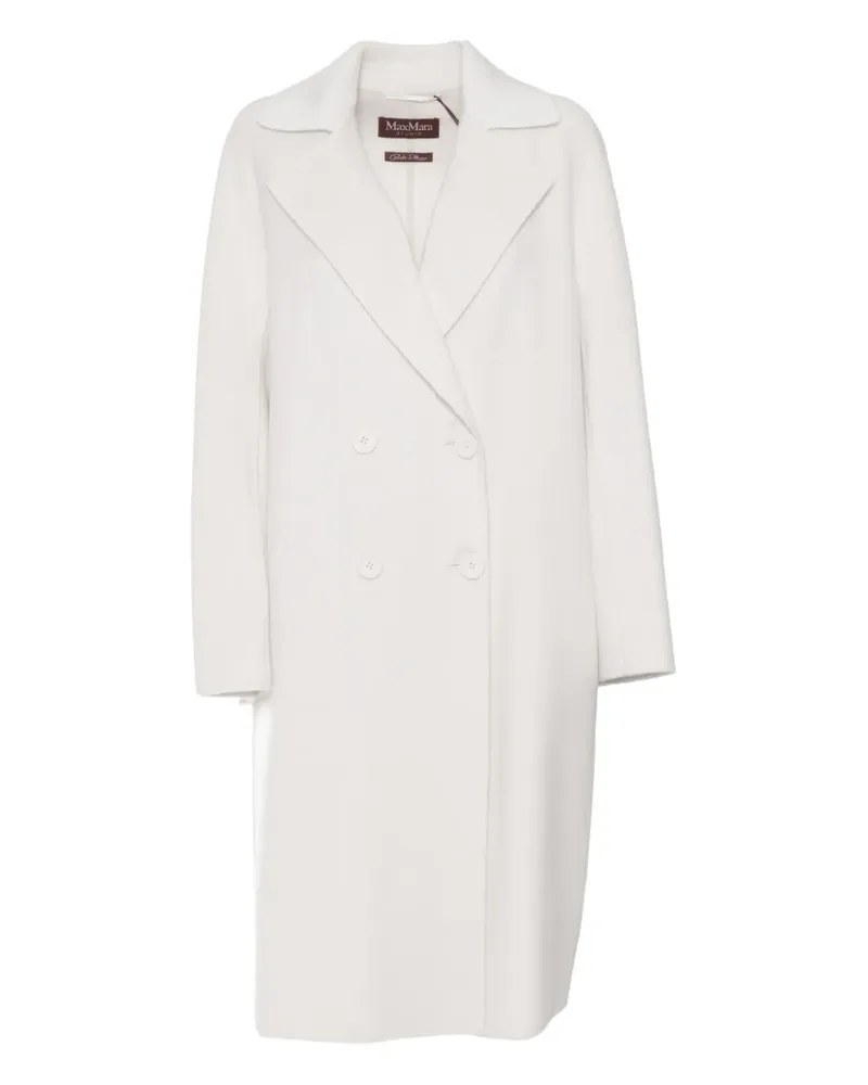 Max Mara Doppelreihiger Mantel - Weiß Weiß