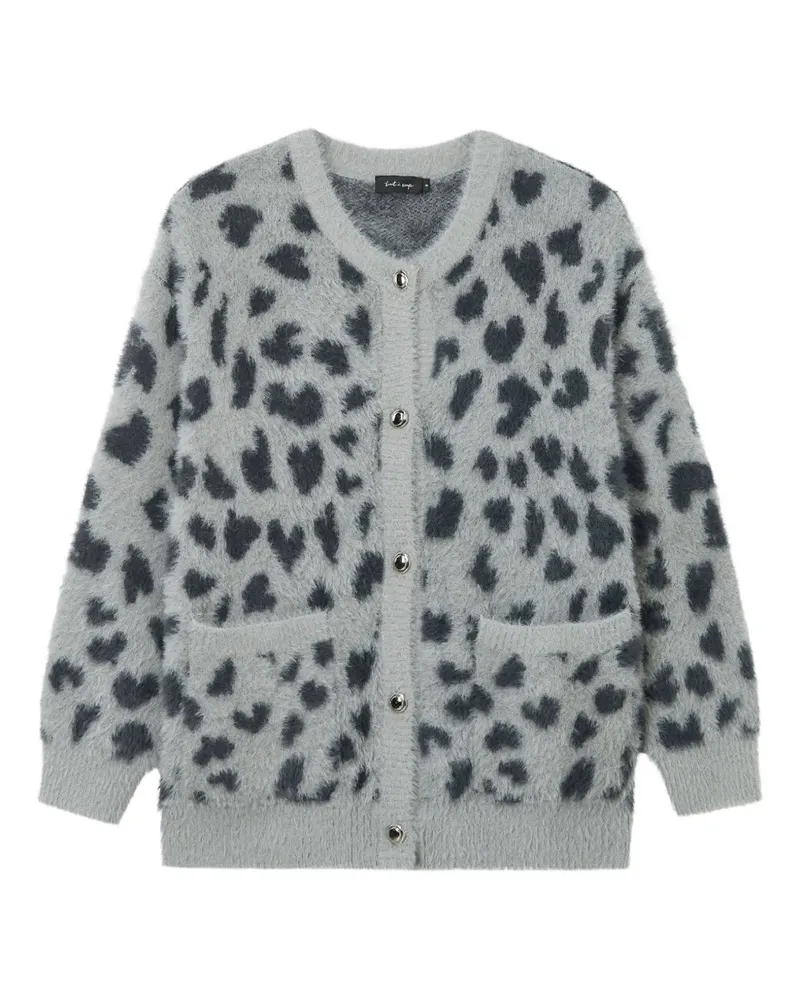 Tout a Coup animal-pattern pocket cardigan - Grau Grau