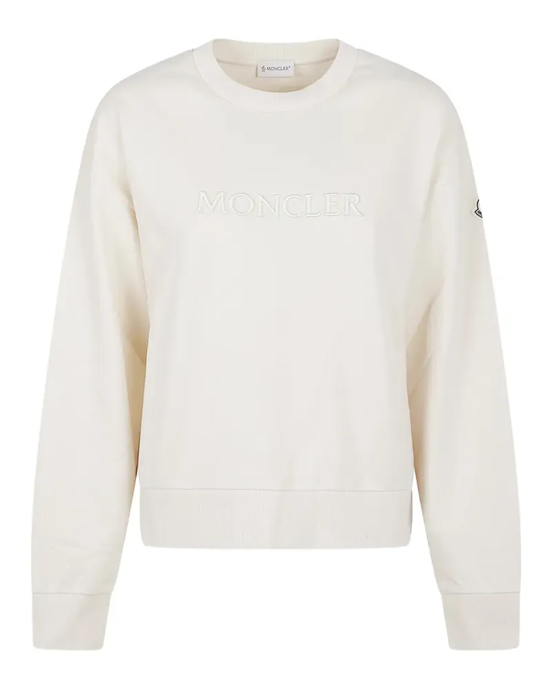 Moncler logo-embroidered sweater - Nude Nude