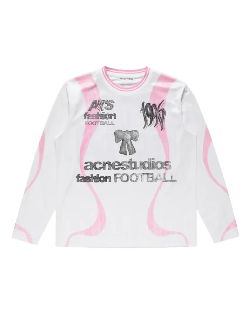 Acne Studios sports jersey graphic T-shirt - Weiß Weiß