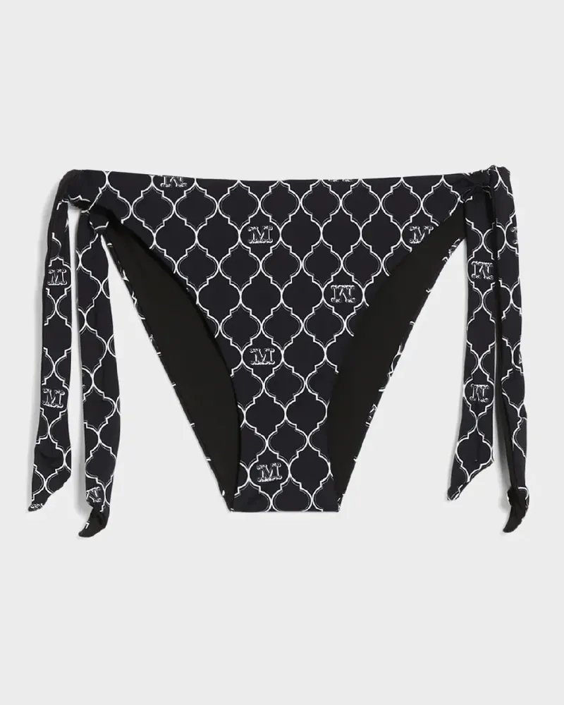 Max Mara Sahara Bikinihöschen mit Monogramm-Print - Schwarz Schwarz