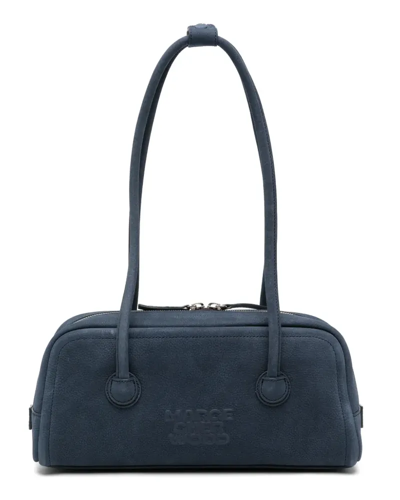 Marge Sherwood embossed-logo nubuck-leather tote bag - Blau Blau
