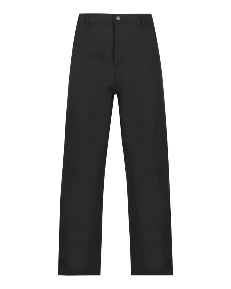 Moncler Gerade Hose mit Logo-Patch - Schwarz Schwarz