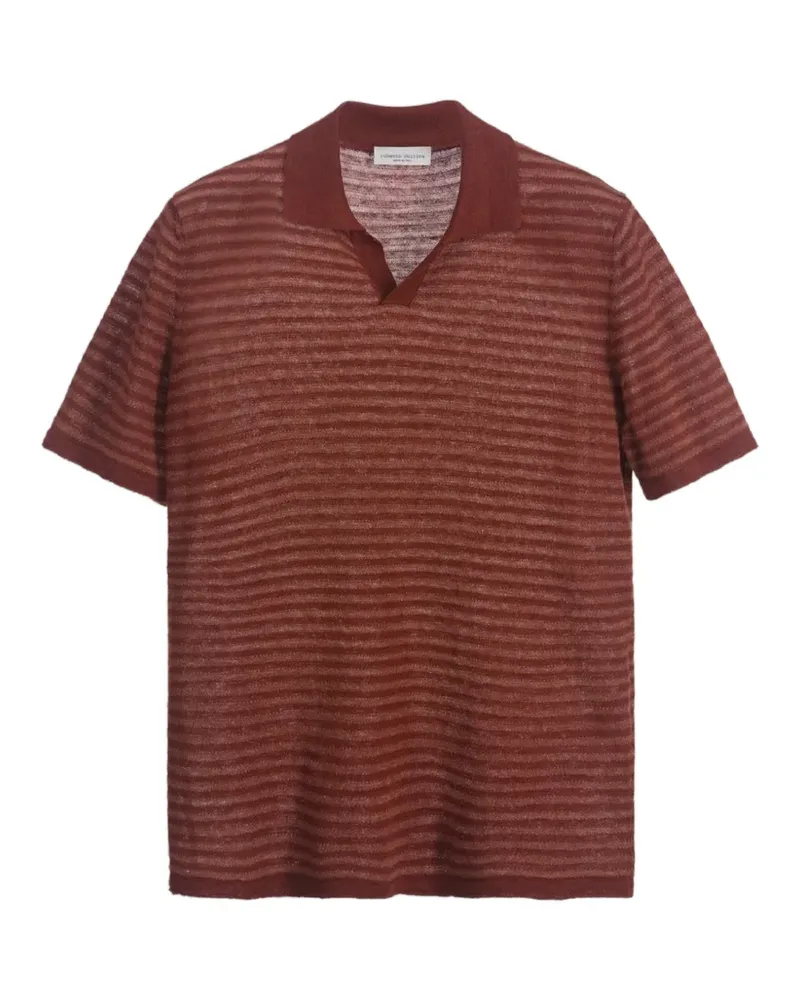 Roberto Collina striped polo colar T-shirt - Braun Braun