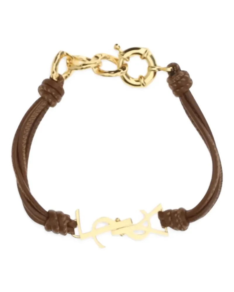 Saint Laurent logo-plaque bracelet - Gold Gold