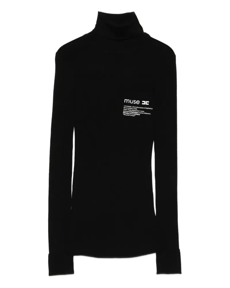 Elisabetta Franchi turtleneck logo-motif sweater - Schwarz Schwarz