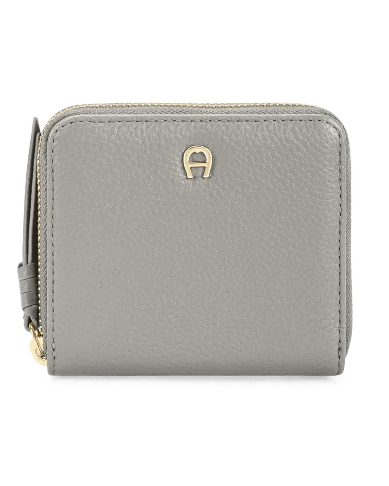 Aigner Paola logo-plaque pebbled wallet - Grau Grau