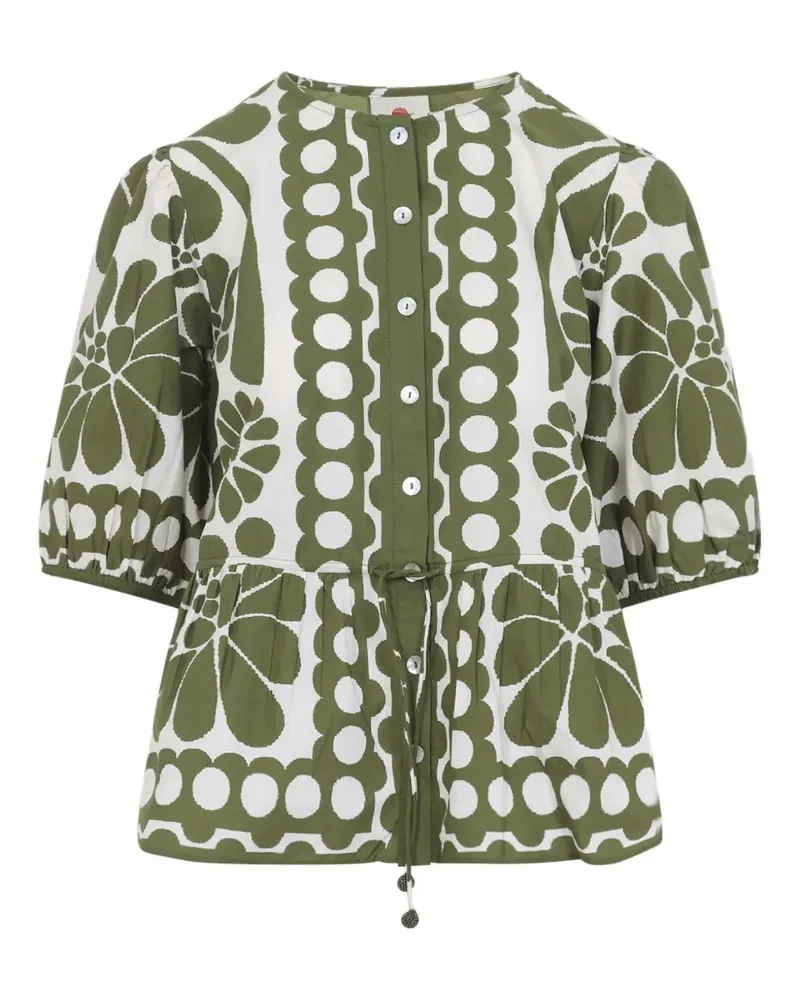 FARM Rio floral print buttoned top - Weiß Weiß