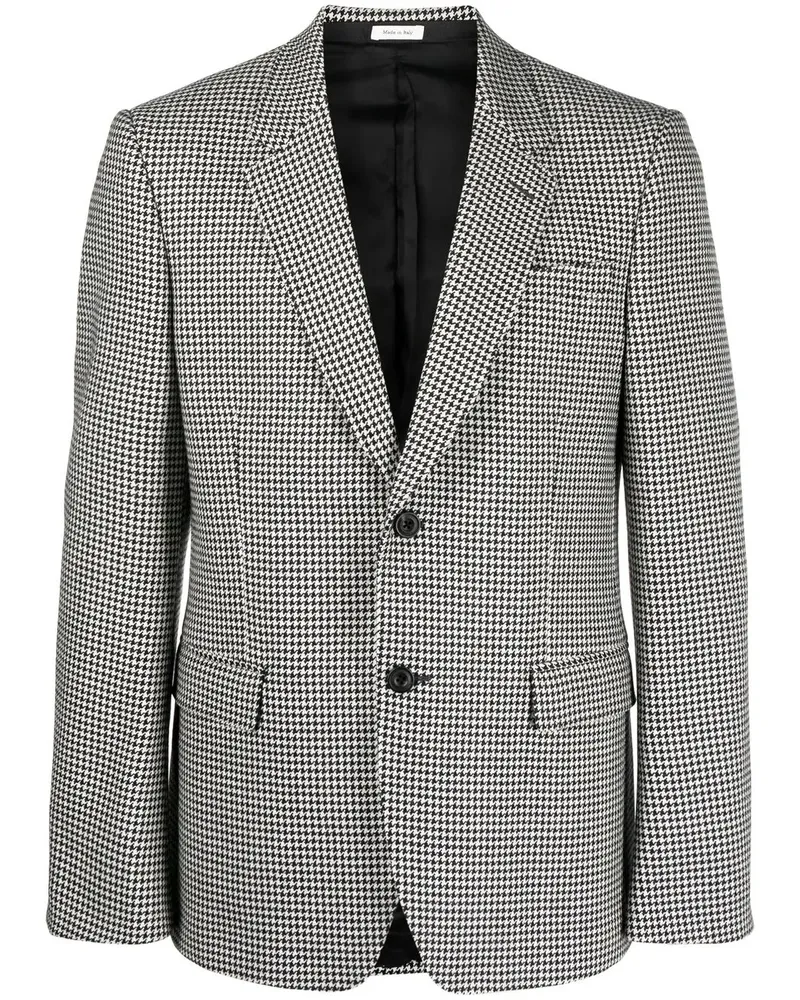 Alexander McQueen Sakko mit Hahnentrittmuster - Weiß Weiß