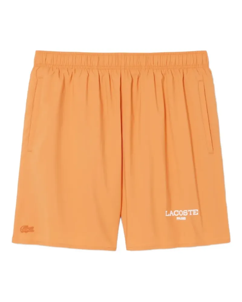 Lacoste logo-embroidered drawstring swim shorts - Orange Orange