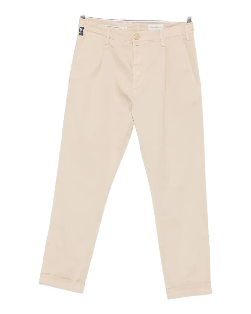 Jacob Cohën Henry pleated turn-up trousers - Nude Nude
