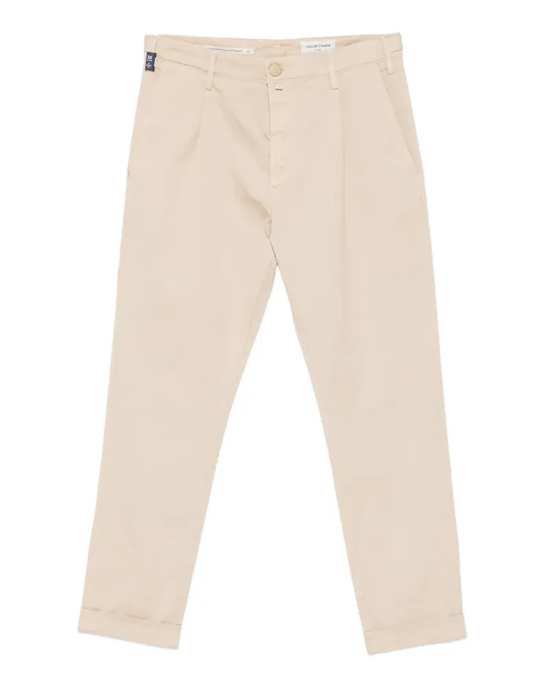 Jacob Cohën Henry pleated turn-up trousers - Nude Nude