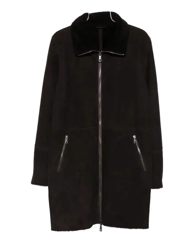 Giorgio Brato Wildledermantel mit Shearling-Futter - Braun Braun