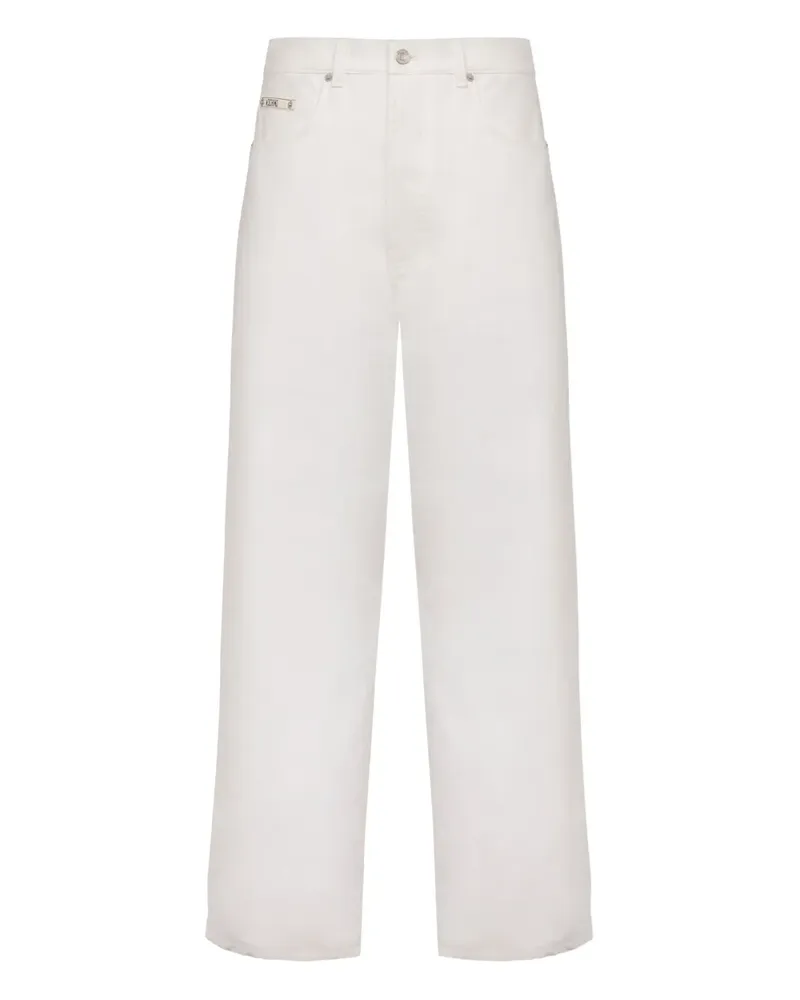 Moschino Jeans mit Logo-Schild - Weiß Weiß