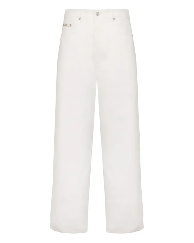 Moschino Jeans mit Logo-Schild - Weiß Weiß