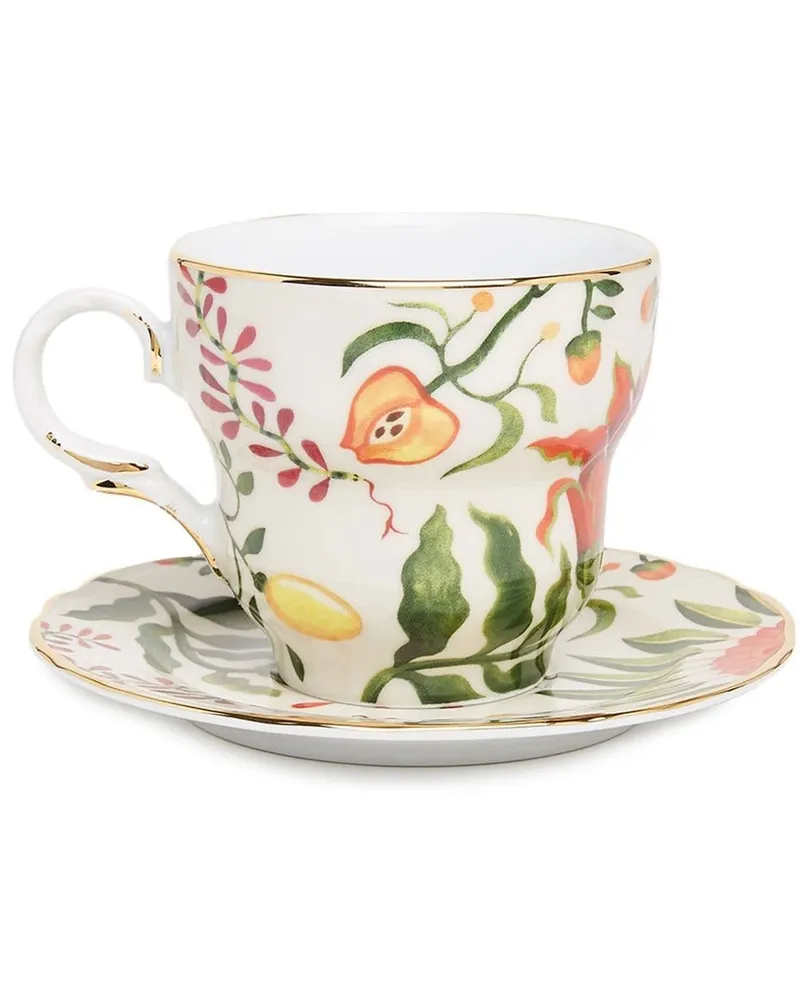 La DoubleJ Big Mama Tasse mit Untersetzer - Weiß Weiß