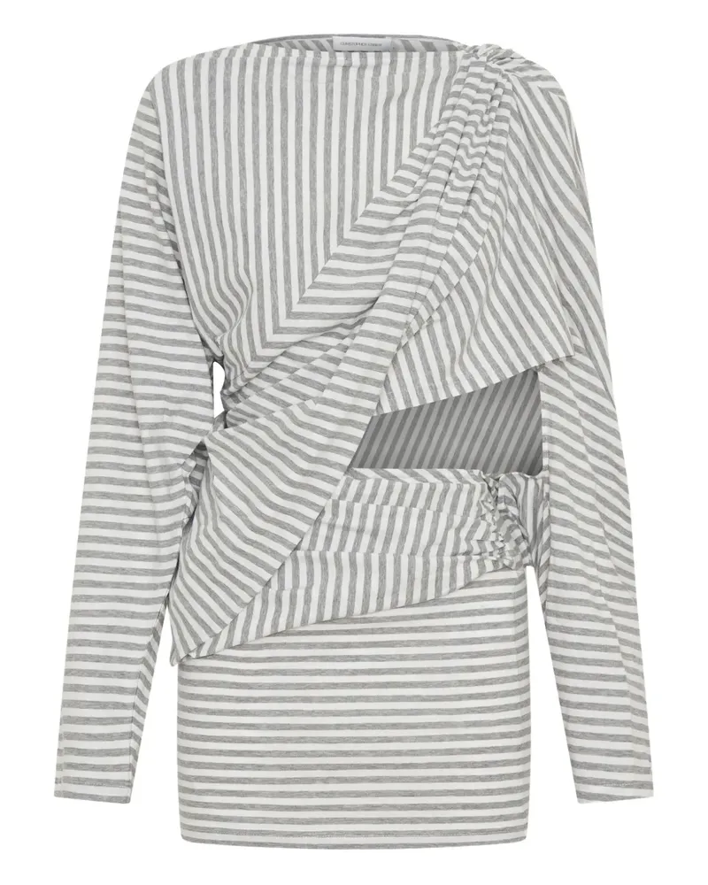 Christopher Esber Drapiertes Alba Minikleid mit Streifen - Grau Grau