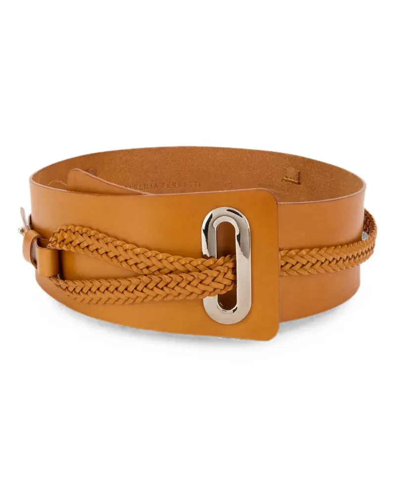 Alberta Ferretti braided leather belt - Nude Nude