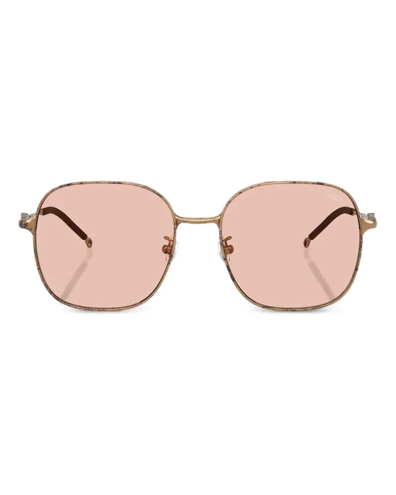 Diesel Sonnenbrille mit eckigem Gestell - Gold Gold