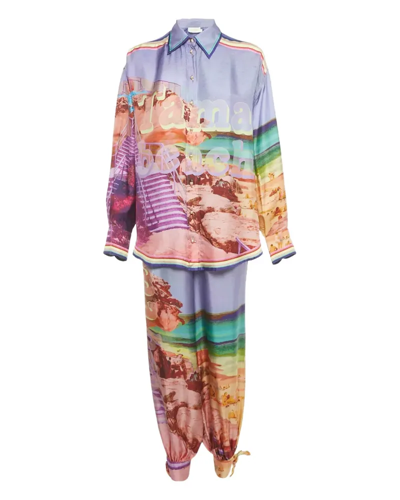 Zimmermann printed silk suit - Blau Blau