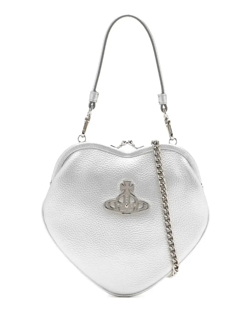 Vivienne Westwood Schultertasche mit Herzform - Metallic Metallic