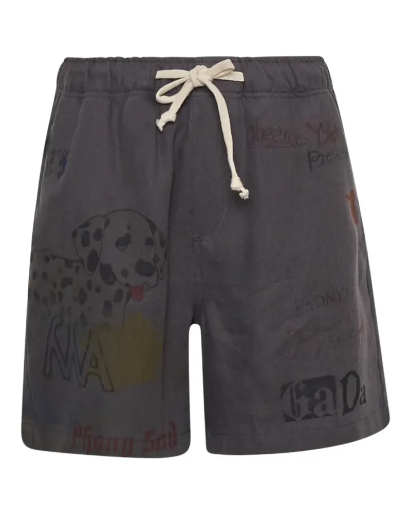 OPEN YY Shorts mit grafischem Print - Grau Grau