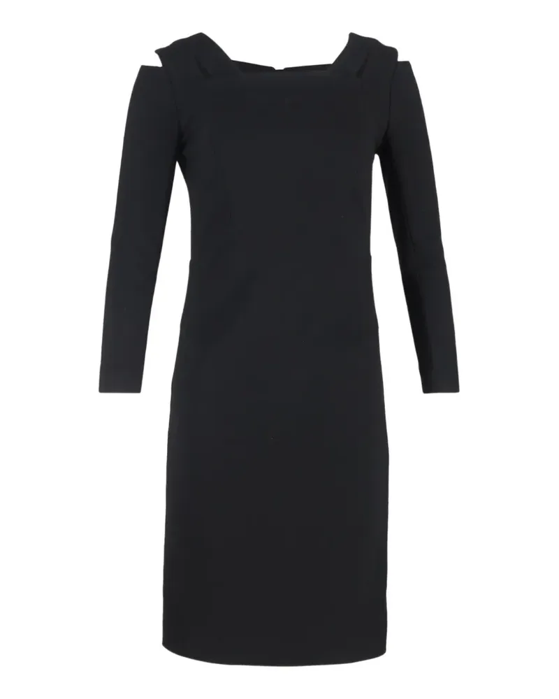 Roland Mouret Midikleid mit eckigem Ausschnitt - Schwarz Schwarz
