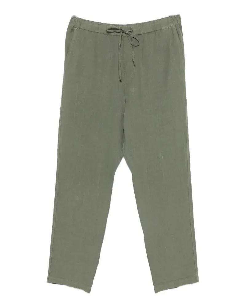 120% Lino drawstring elasticated-waistband trousers - Grün Grün