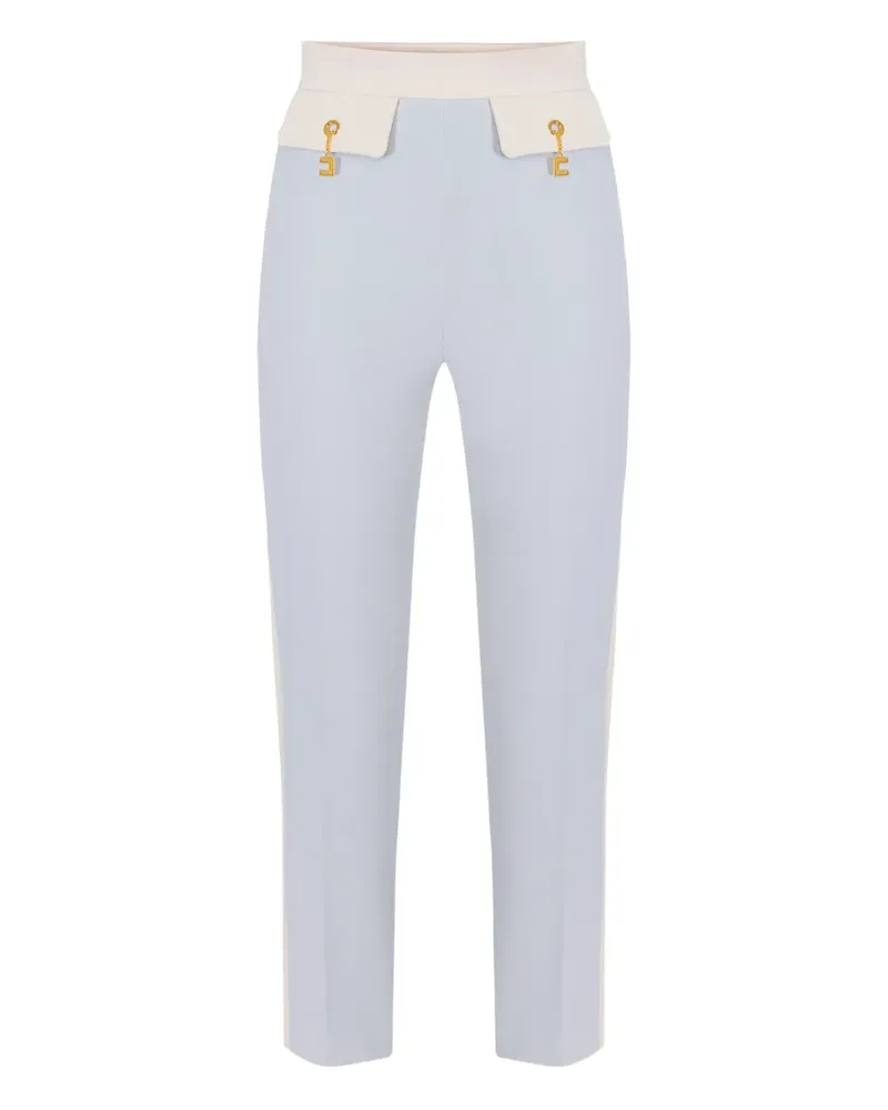 Elisabetta Franchi Hose mit Kontrastbund und Seitenstreifen - Blau Blau