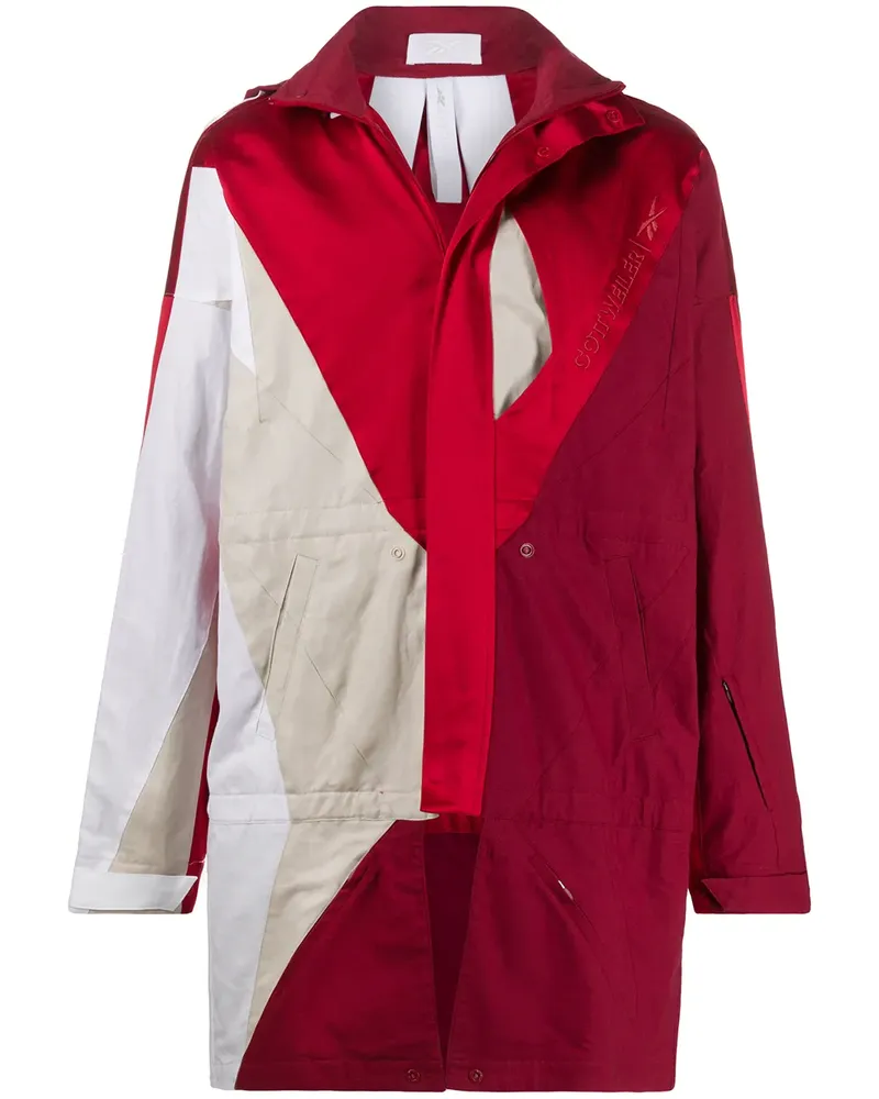 Reebok Regenmantel in Colour-Block-Optik - Rot Rot