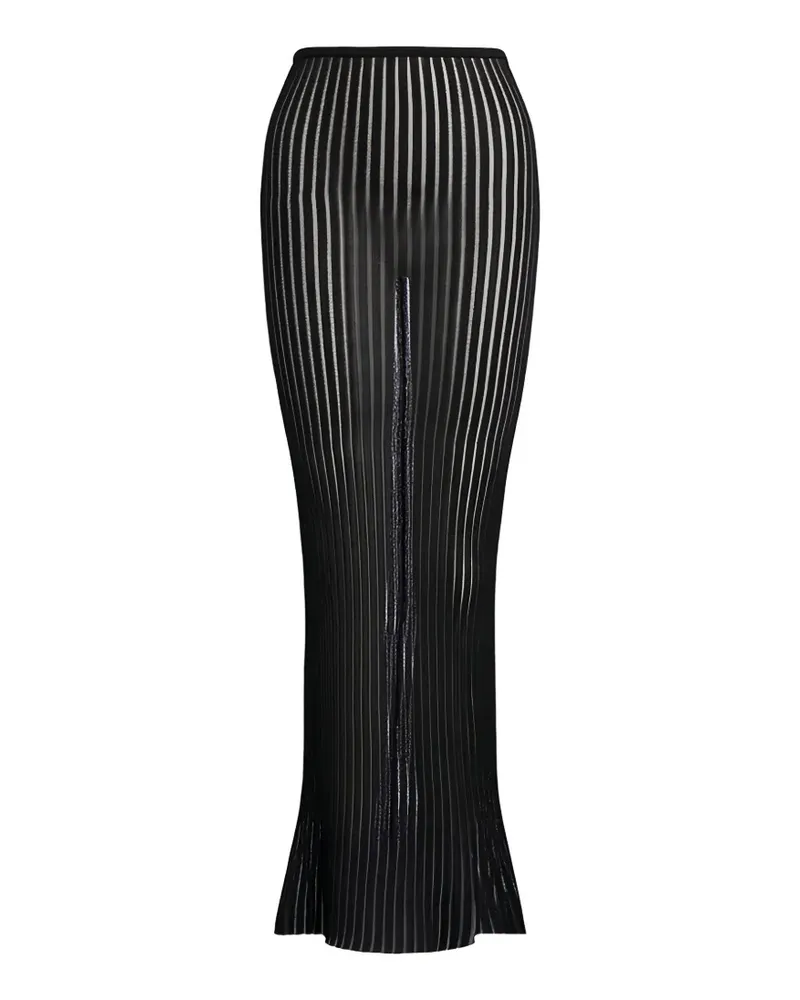 Dondup sheer-knit striped maxi skirt - Schwarz Schwarz