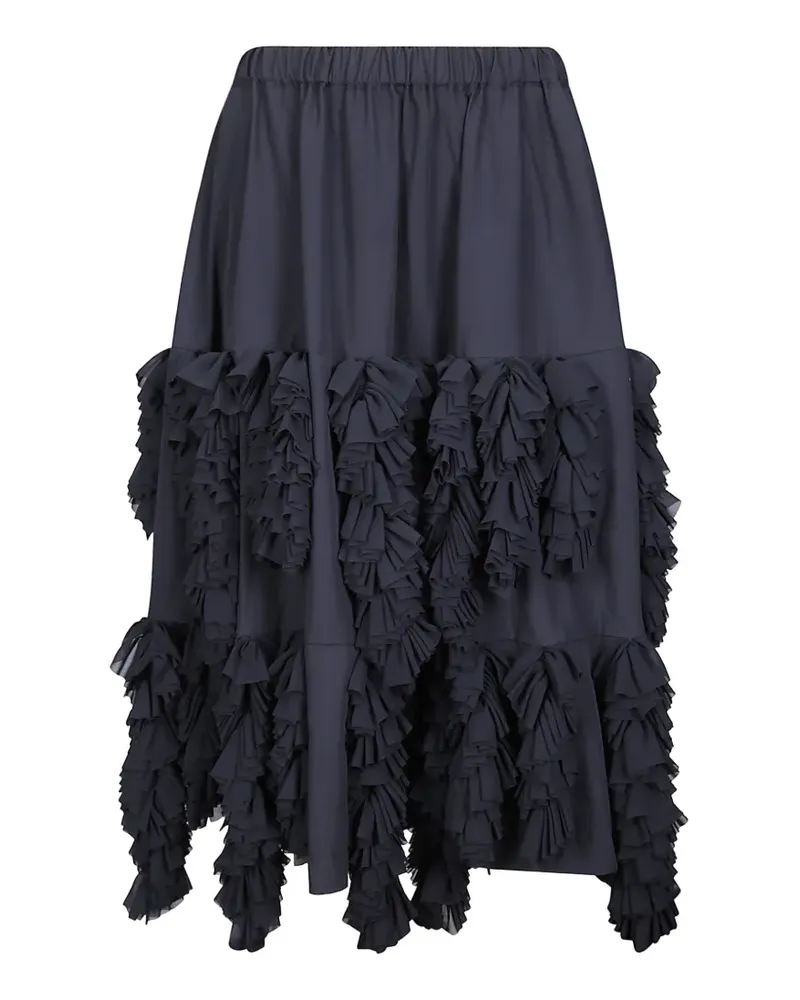 Comme des Garçons Gestufter Rock mit Raffungen - Schwarz Schwarz