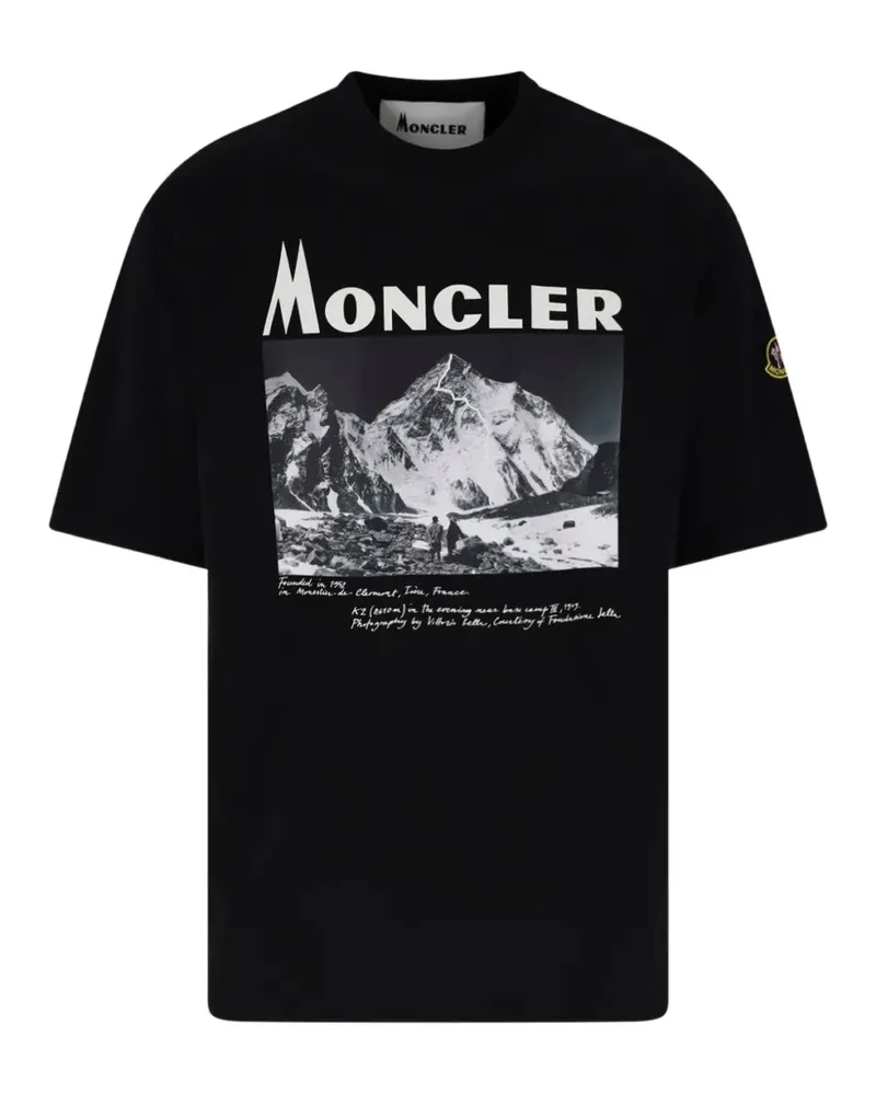 Moncler T-Shirt mit K2-Print - Schwarz Schwarz