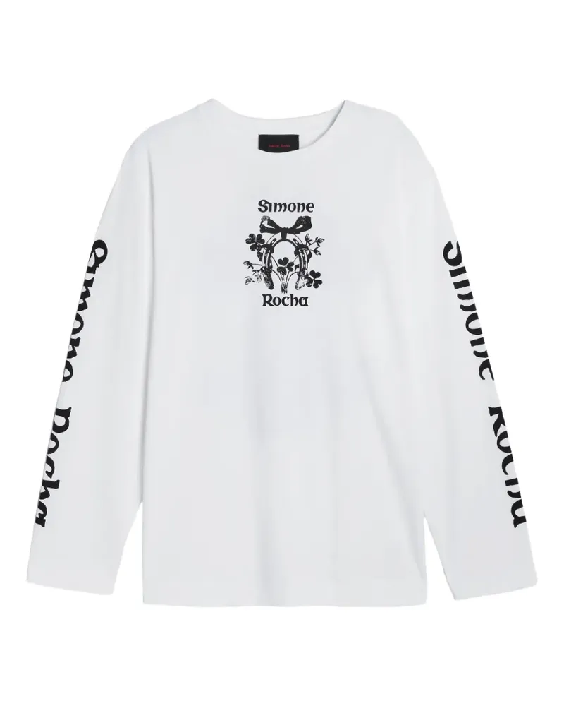 Simone Rocha graphic-print long-sleeve T-shirt - Weiß Weiß
