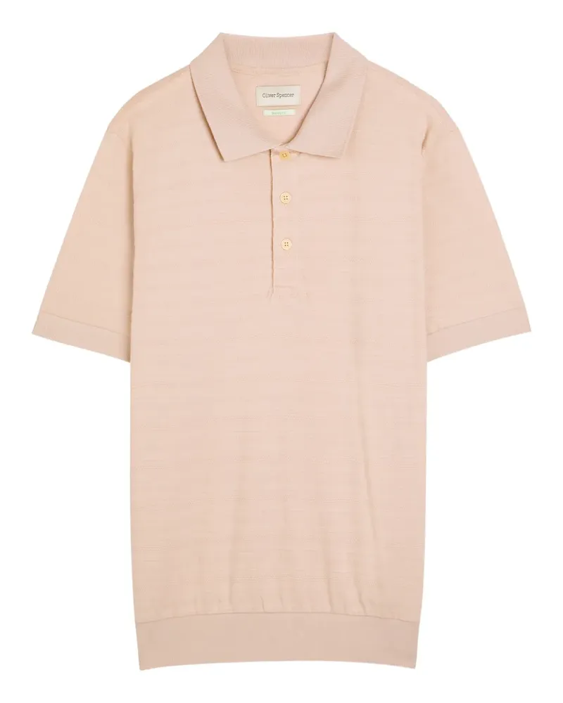 Oliver Spencer Glendale buttoned short-sleeve polo shirt - Nude Nude