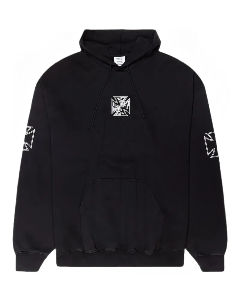 VETEMENTS Triple Biker Cross hoodie - Schwarz Schwarz