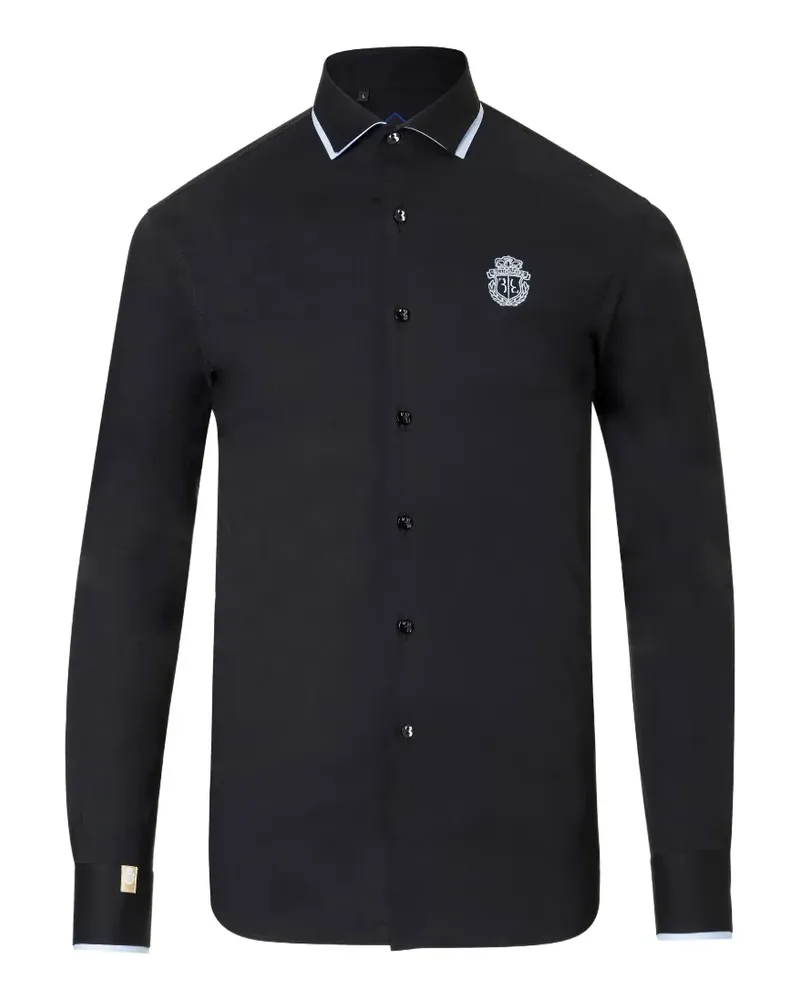 Billionaire Amede Hemd mit Wappenstickerei - Schwarz Schwarz