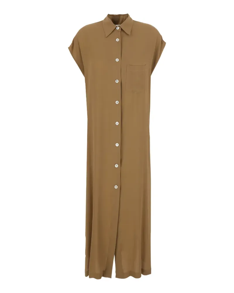 Mauro Grifoni button-down pocket-detail maxi shirt dress - Nude Nude