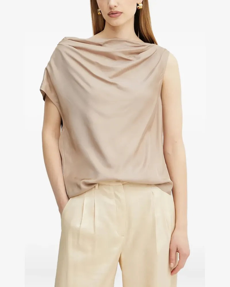 MARCIANO Los Angeles Dorian draped sleeveless top - Nude Nude