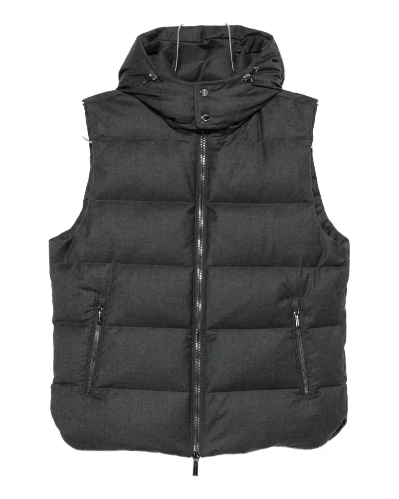MOORER quilted hooded gilet - Grau Grau
