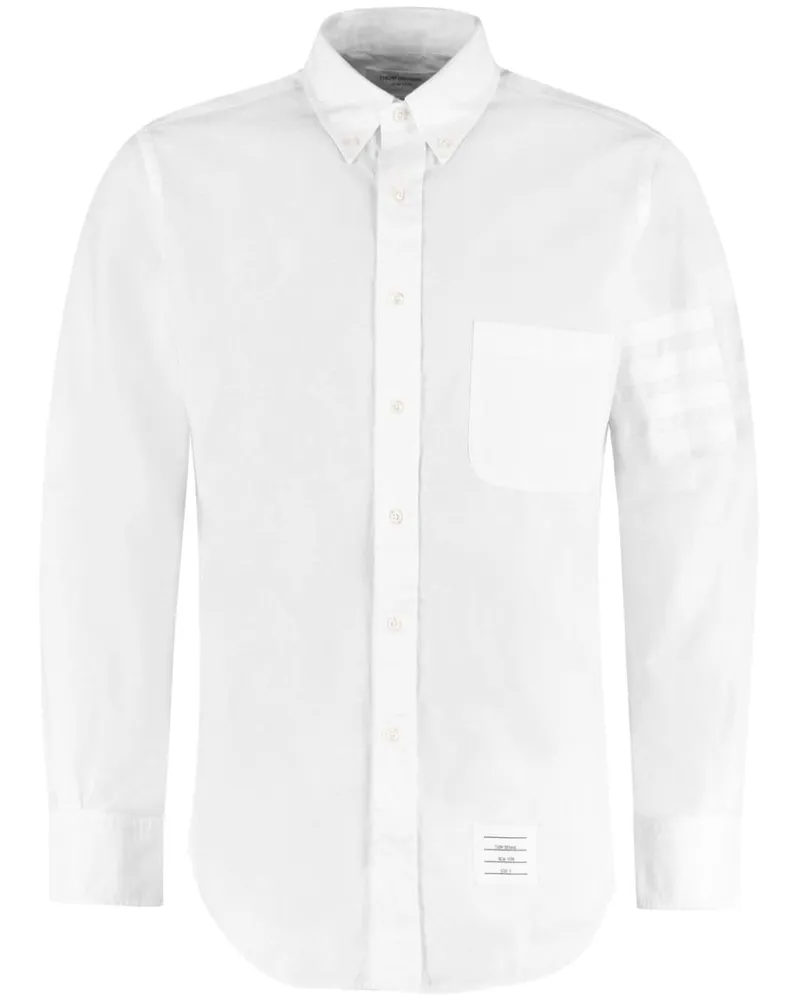 Thom Browne Button-down-Hemd mit Streifen - Weiß Weiß