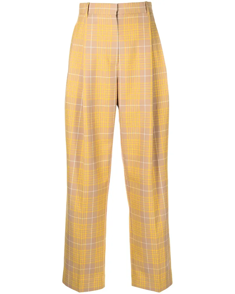 3.1 phillip lim Gerade Hose aus kariertem Jacquard - Gelb Gelb