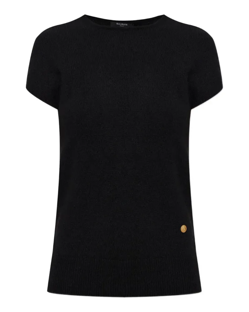 Balmain logo-appliqué T-shirt - Schwarz Schwarz