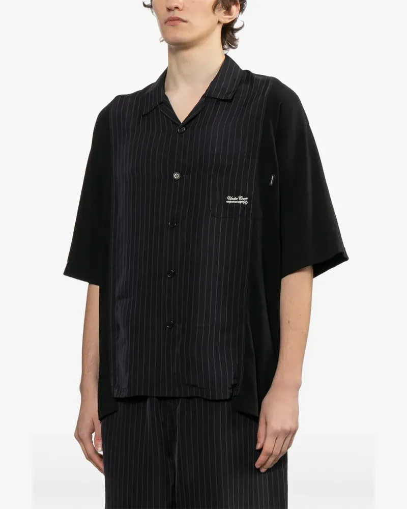 Undercover Gestreiftes Hemd - Schwarz Schwarz